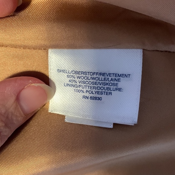 Lands end wool tan camel midi dress coat overcoat plus size 20w church neutral - Picture 9 of 11